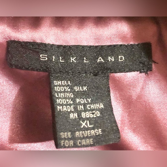 Silk-land Jacket Sz XL Silk Purple Button Down Trucker Quilted Warm Winter - Picture 9 of 15